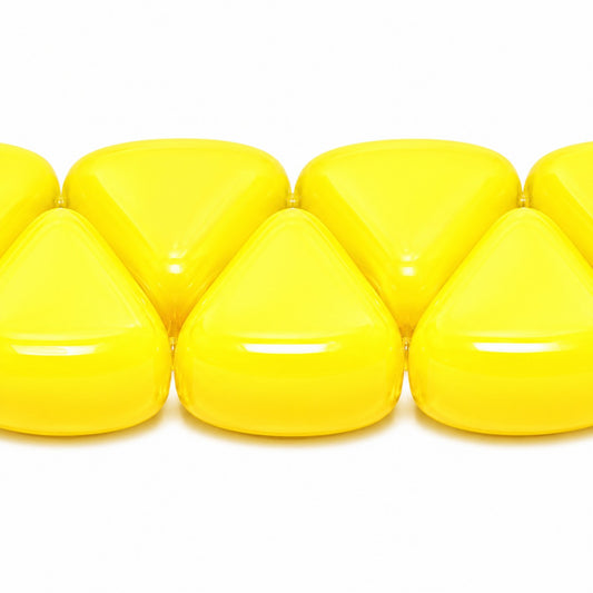 Top Hole Triange Beads, Yellow (83120), Glass, Czech Republic