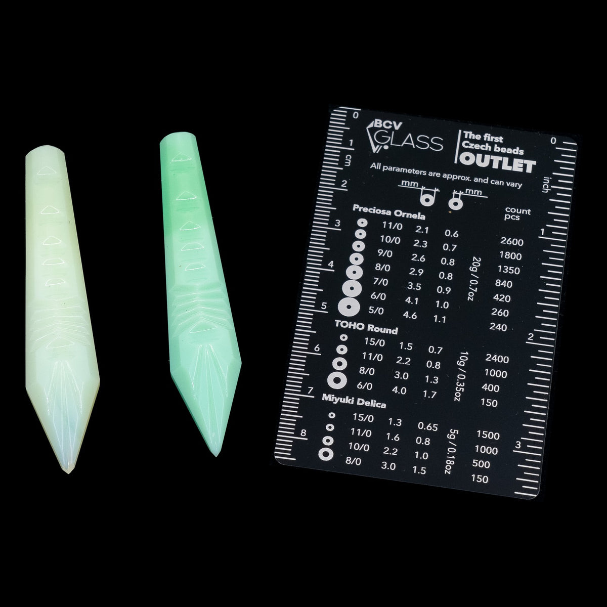 1 pc Uranium Chandelier Trimming Notched Icicle Drop (approx. 76x15mm), Opal Green, Hand Cut and Polished Glass, Czech Republic, OUTLET