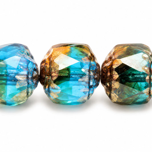 Cathedral Faceted Fire Polished Beads, T0050 Purple (t0050-15726), Glass, Czech Republic
