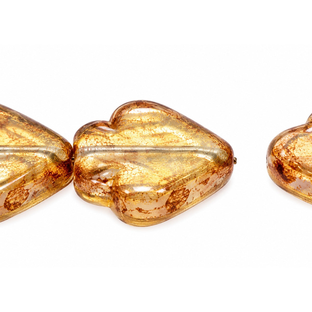 Arrow Beads - Hole From Top To Bottom, Crystal Stain With Luster Amber (00030-65401), Glass, Czech Republic