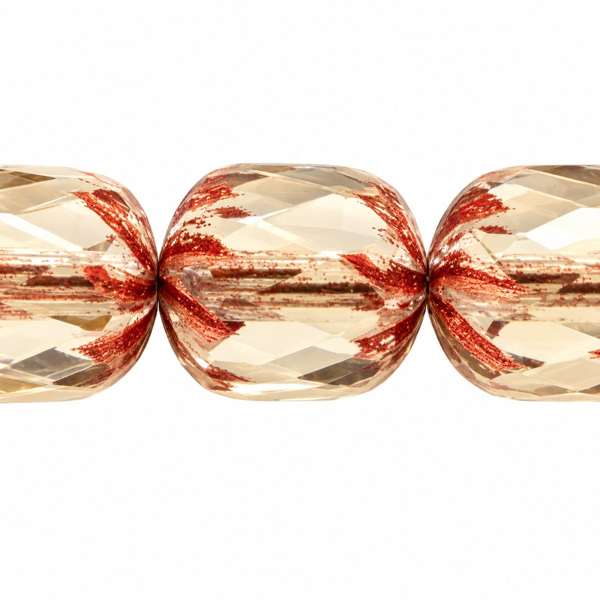 Fire Polished Faceted Cathedral Beads, Gray Copper Lined (40010-54319), Glass, Czech Republic