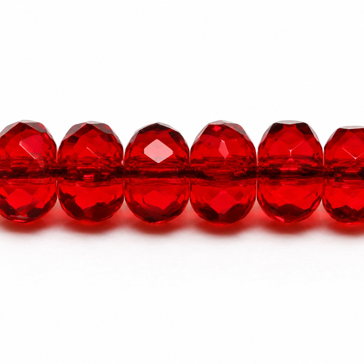 Special Cut Faceted Fire Polished Beads, Transparent Red (90090), Glass, Czech Republic