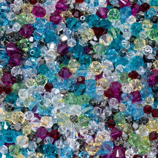 OUTLET 5 grams Swarovski Bicone Bead Mix 3 & 4 mm, Mix 002, Glass, Austria