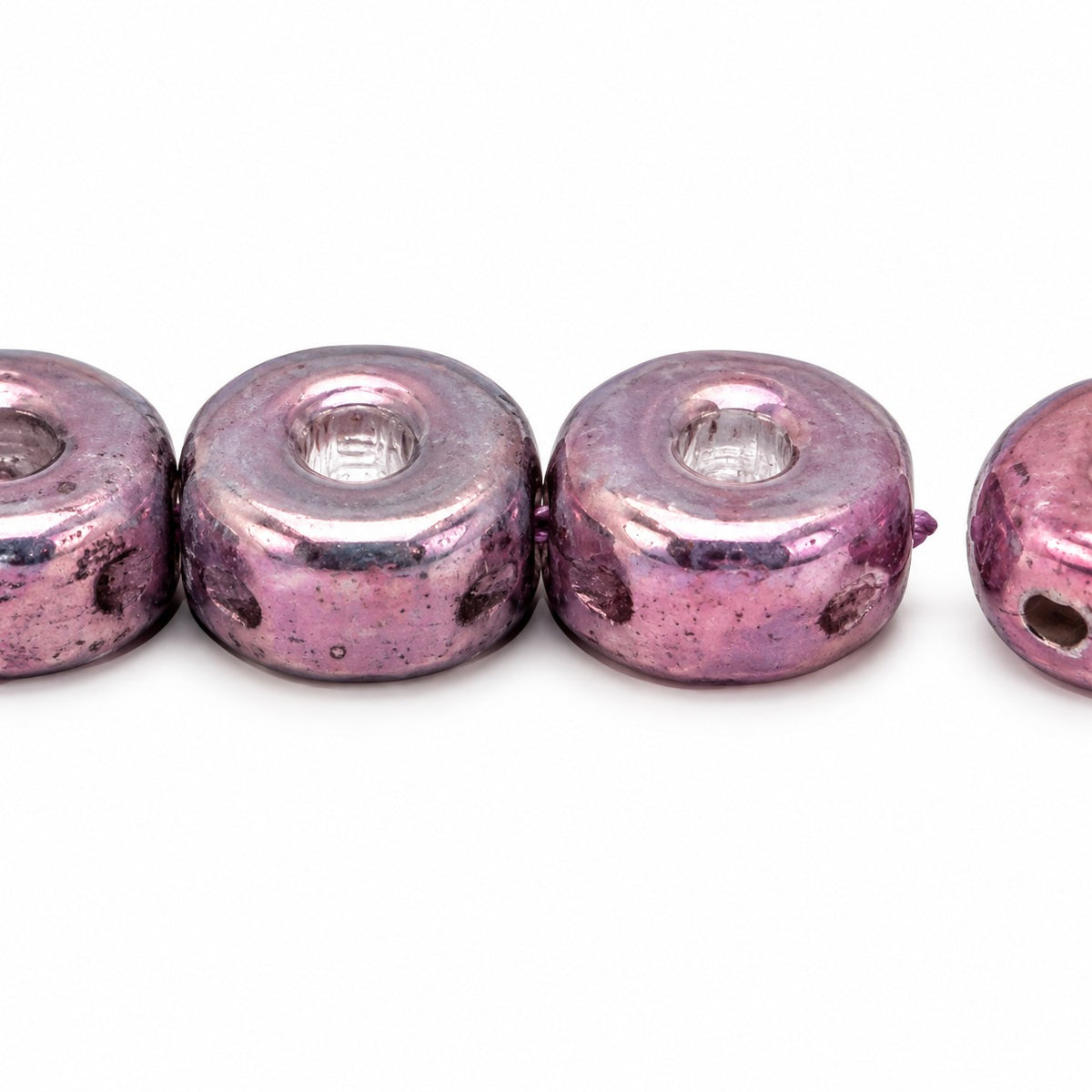 Triple Hole Beads, Crystal, Transparent 111-77-794 8X4Mm 00030, Chalk White Purple (03000-15726), Glass, Czech Republic