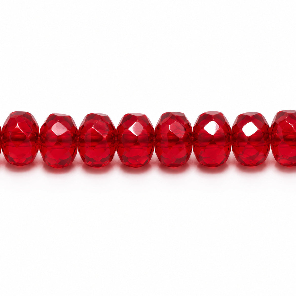 Special Cut Faceted Fire Polished Beads, Ruby Red (90080), Glass, Czech Republic