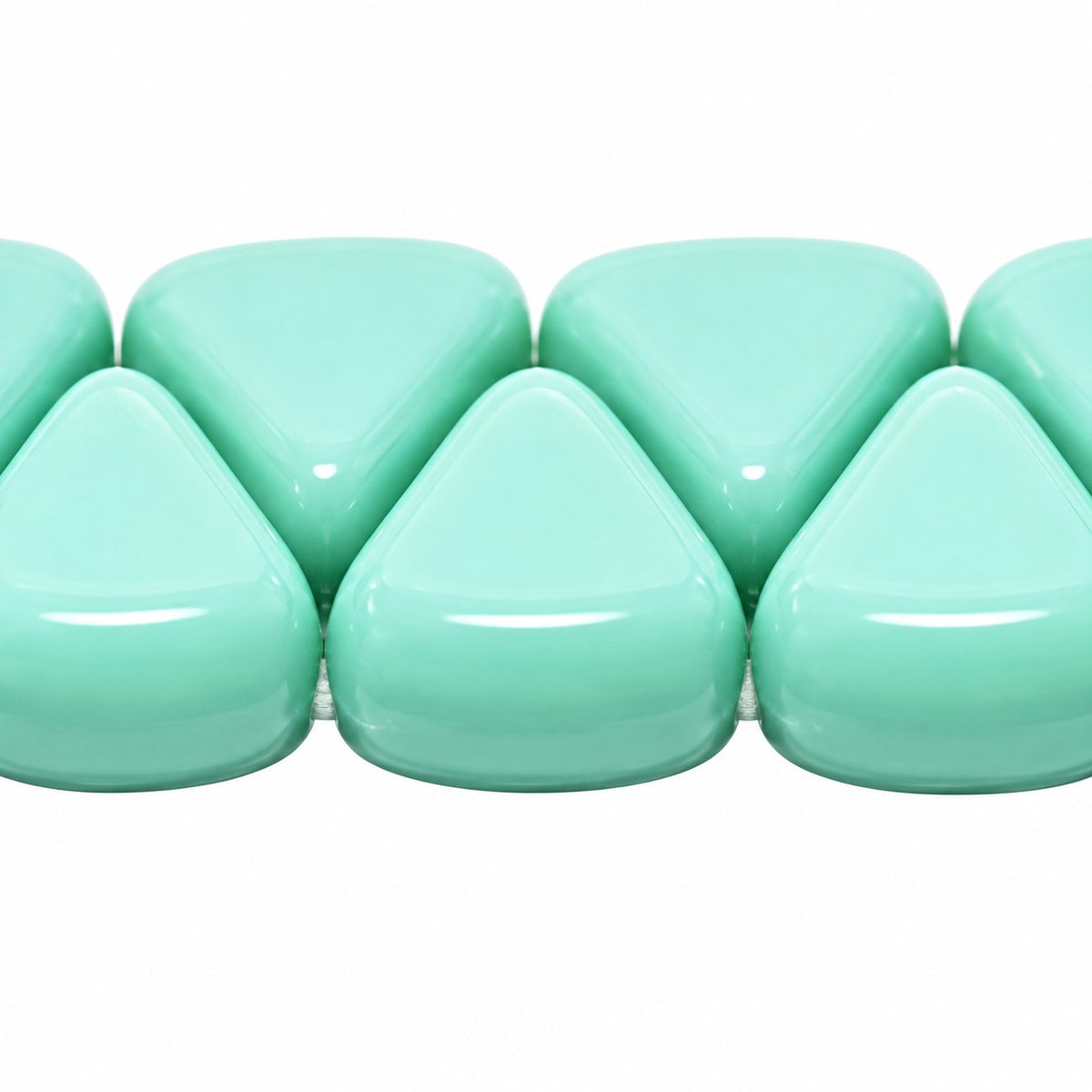 Top Hole Triange Beads, Turquise (63120), Glass, Czech Republic