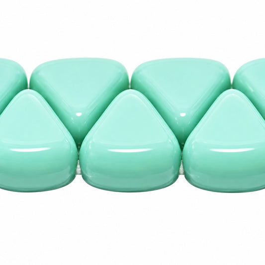 Top Hole Triange Beads, Turquise (63120), Glass, Czech Republic