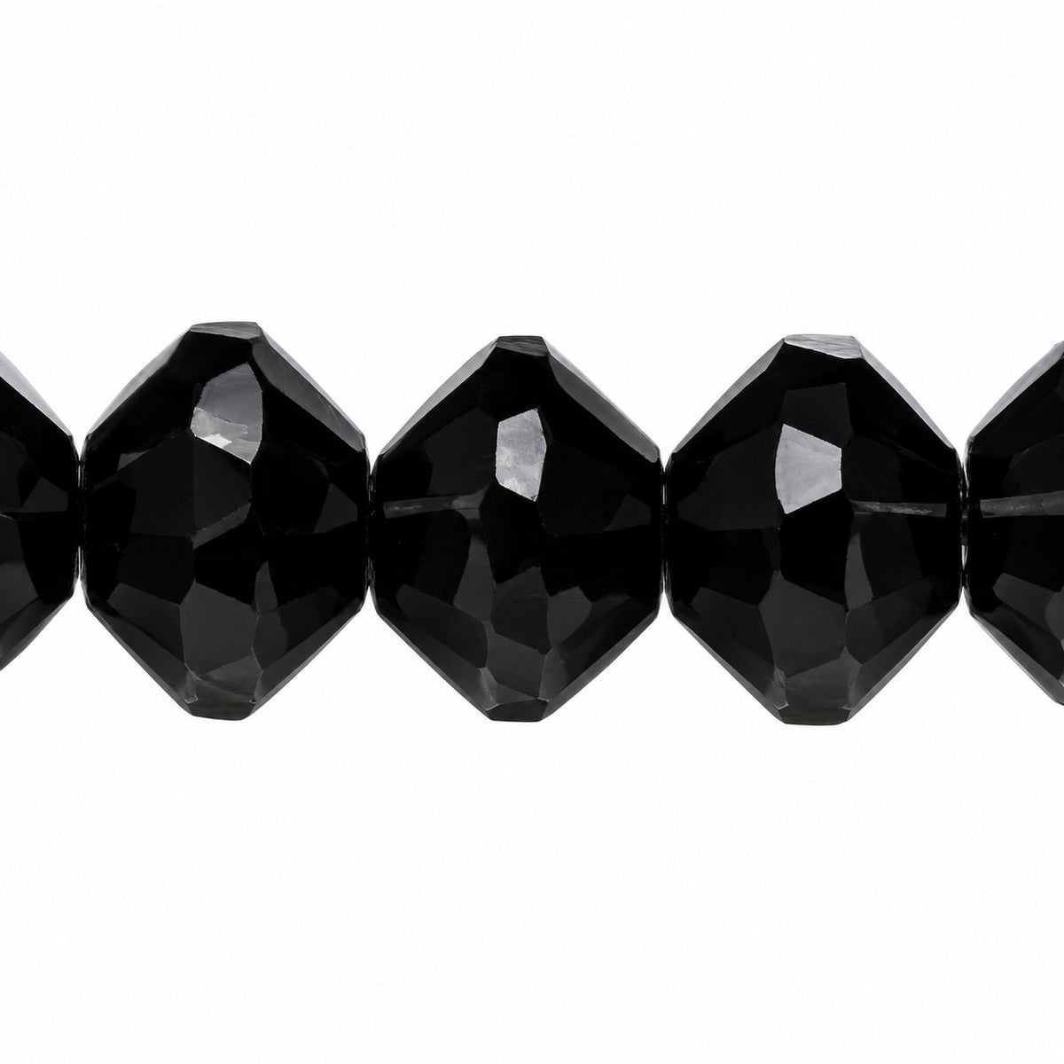Special Cut Faceted Fire Polished Beads, Black (23980), Glass, Czech Republic