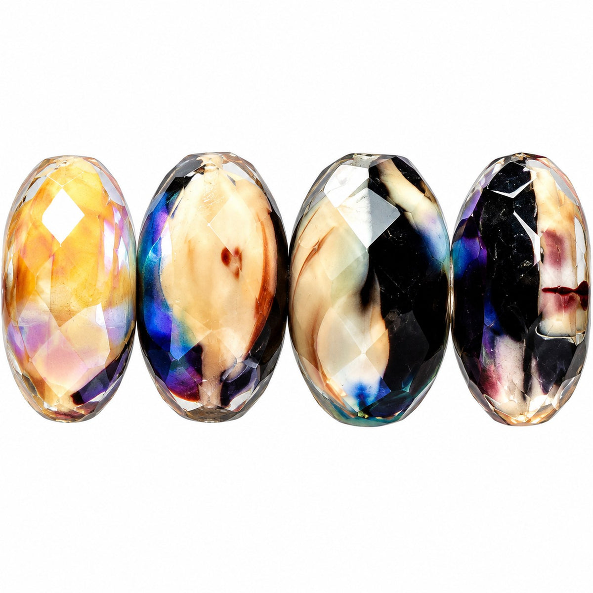 Special Cut Faceted Fire Polished Beads, Gc002 Ab (gc002-28701), Glass, Czech Republic