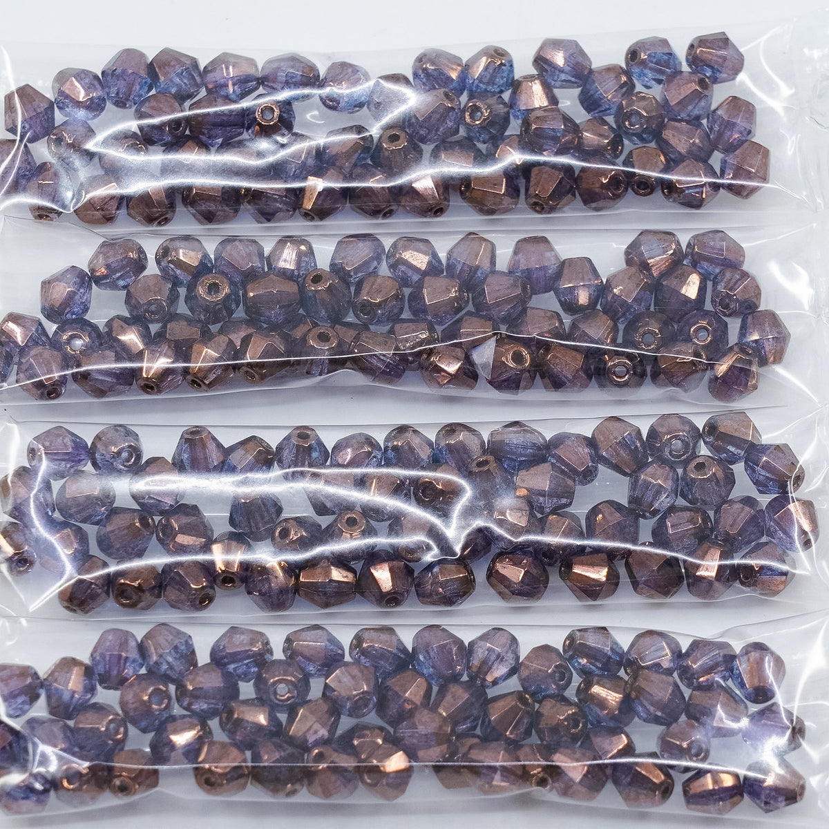 OUTLET 10 grams Faceted Round Fire Polished Beads, 6 x 6 mm, Crystal Purple (00030-15726), Glass, Czech Republic