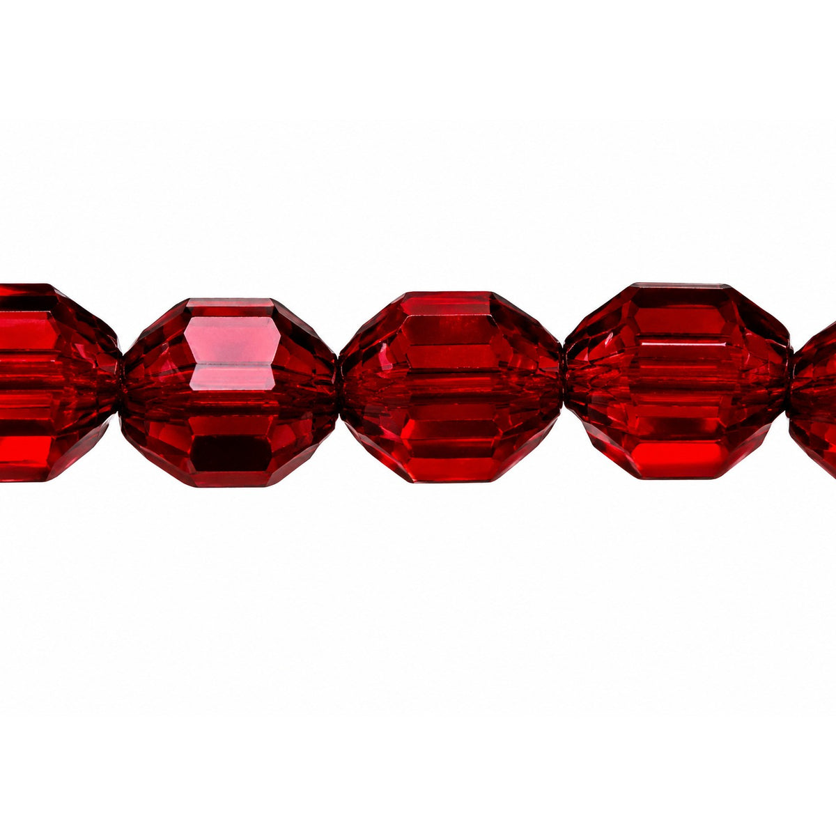 Special Cut Faceted Fire Polished Beads, Transparent Red (70350), Glass, Czech Republic
