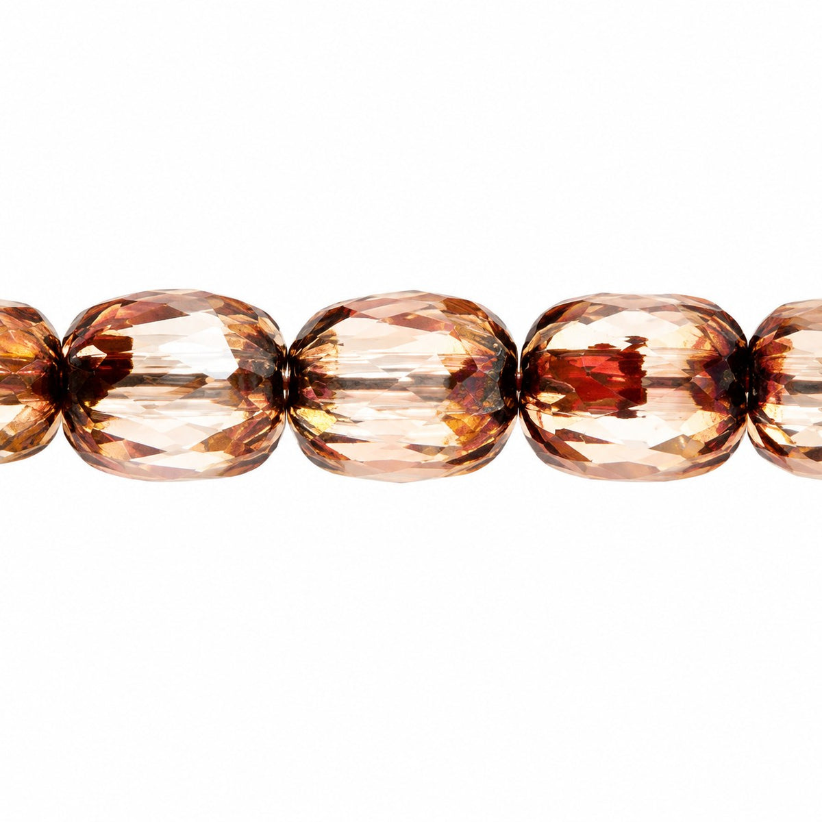 Faceted Fire Polished Beads Special Cut, Transparent Pink Stain Strong (70110-86805), Glass, Czech Republic