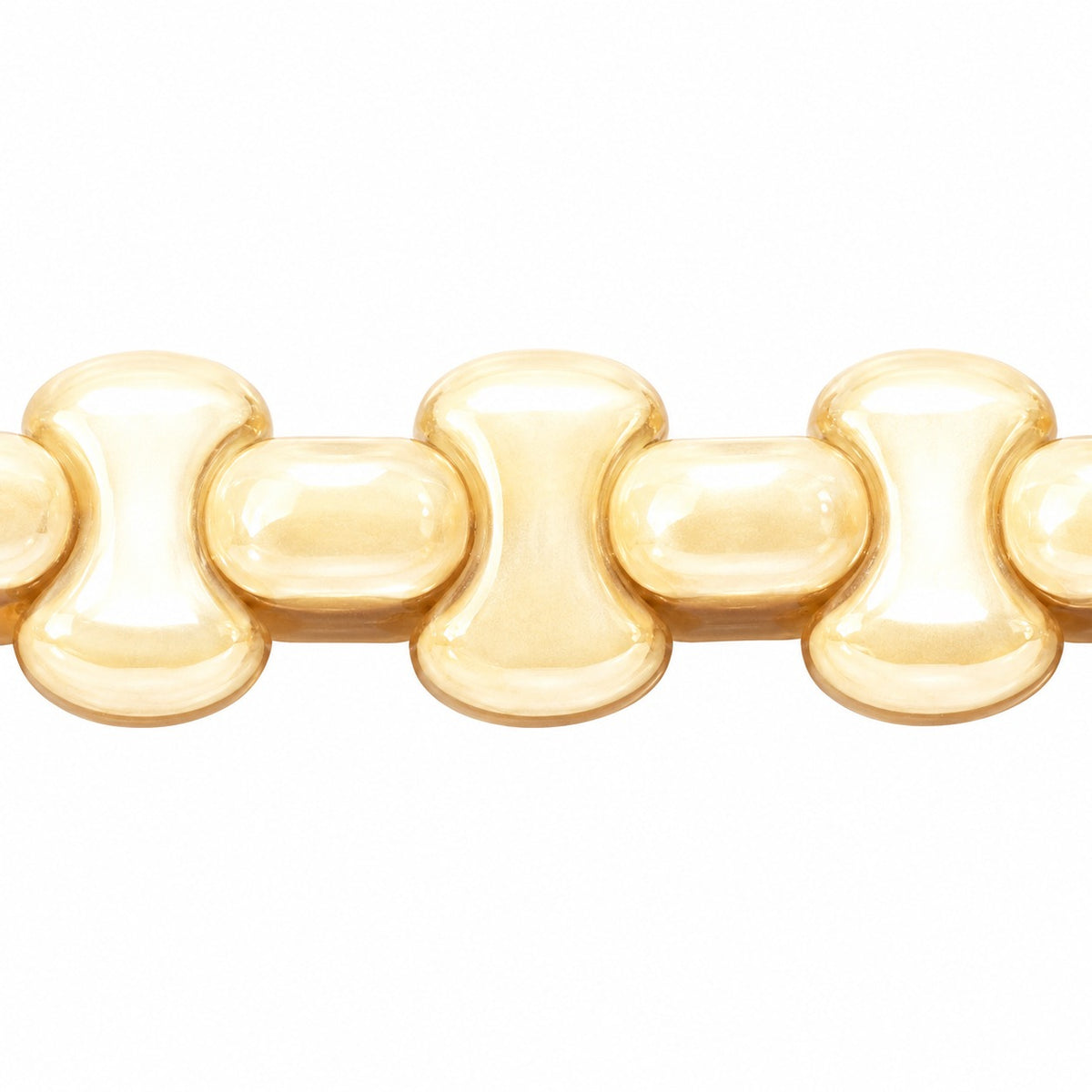 Shaped Pressed Beads, Chalk White Luster Brown Full Coated (03000-14413), Glass, Czech Republic