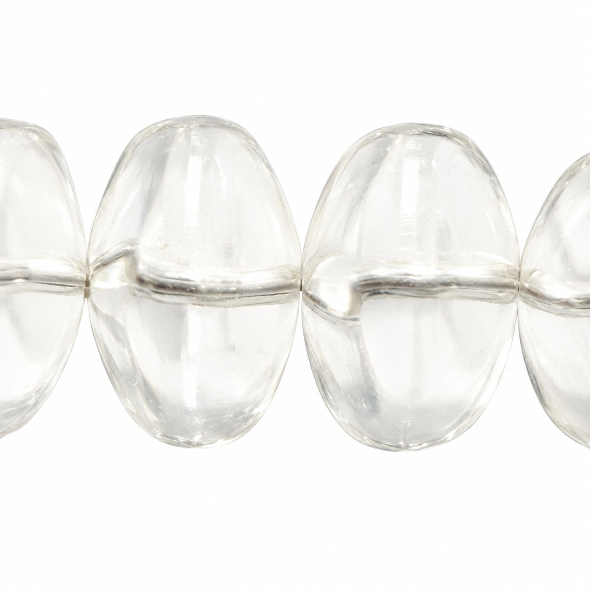 Pressed Rondelle Beads, Transparent Aqua (60000), Glass, Czech Republic