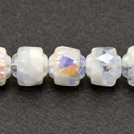 Cathedral Faceted Fire Polished Beads Special Cut, T0960 Ab (t0960-28701), Glass, Czech Republic