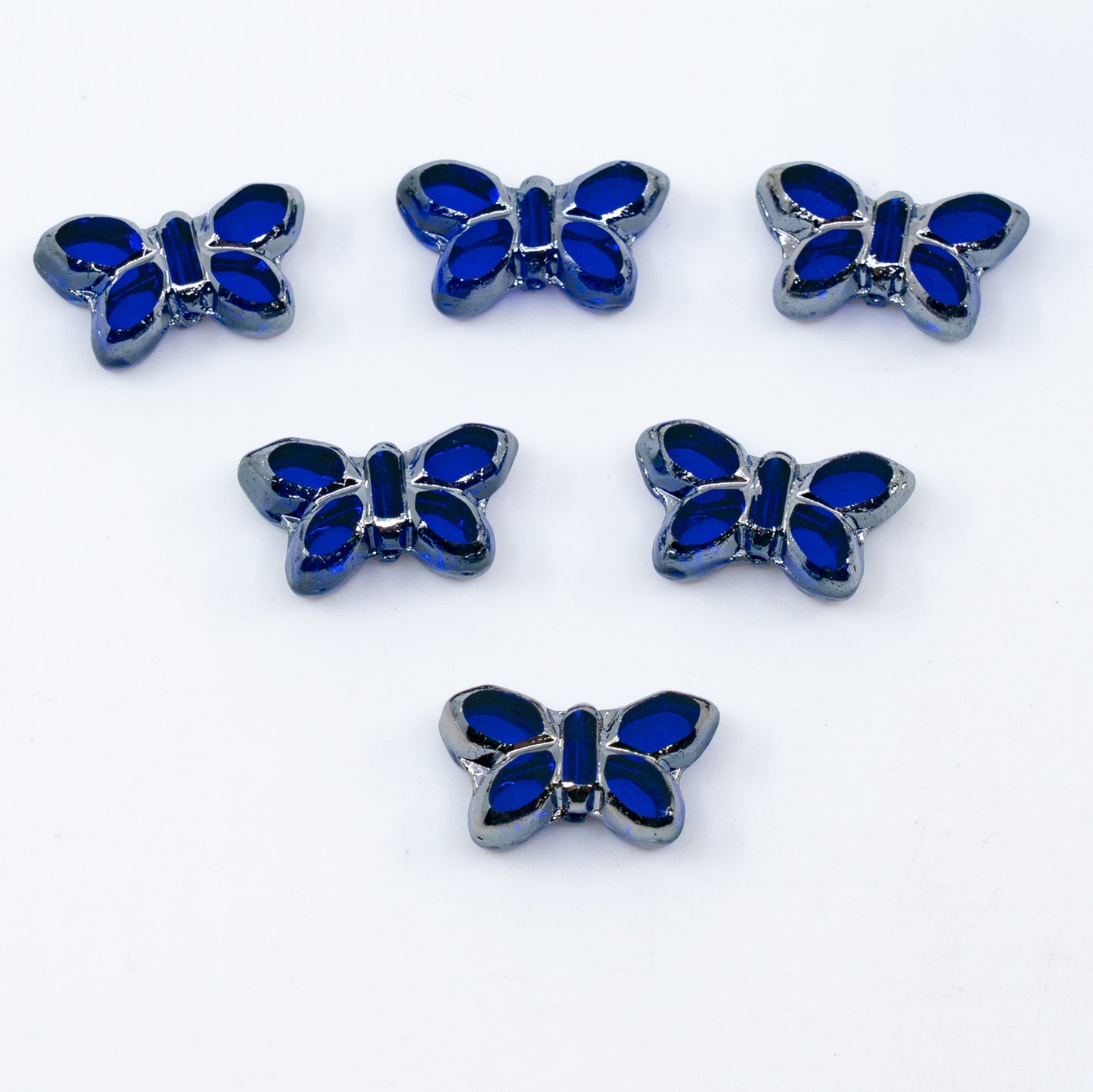 OUTLET 5 grams Table Cut Butterfly Beads, 20 x 12 mm, Transparent Blue Chrom (30080-CHROM), Glass, Czech Republic
