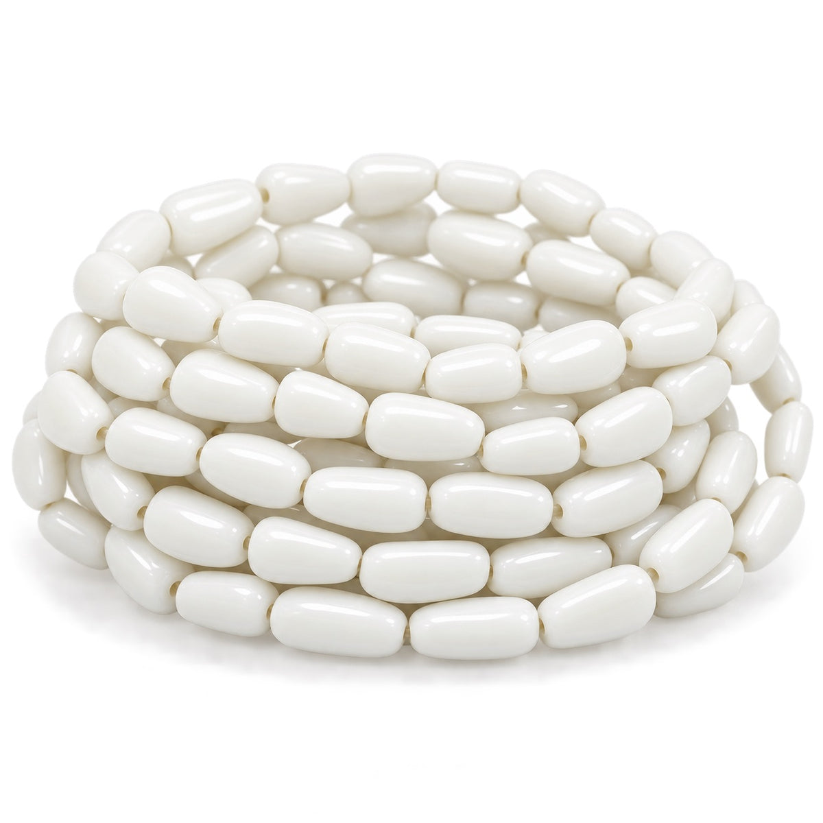 Flat Drop Beads, Chalk White 28710 (03000-28710), Glass, Czech Republic