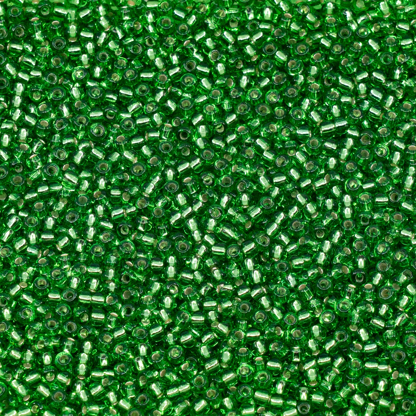 OUTLET 10 grams Preciosa Ornela Seed Beads, Round Hole, Loose, 10/0, transp. lt. green, silver lined (57100), Glass, Czech Republic