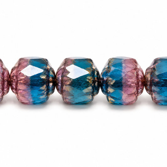 Cathedral Faceted Fire Polished Beads, X2093 Purple (x2093-15726), Glass, Czech Republic