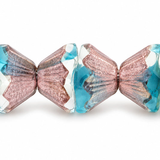 Faceted Special Cut Beads Lanterns, S0990 Luster Violet Full Coated (s0990-14496), Glass, Czech Republic