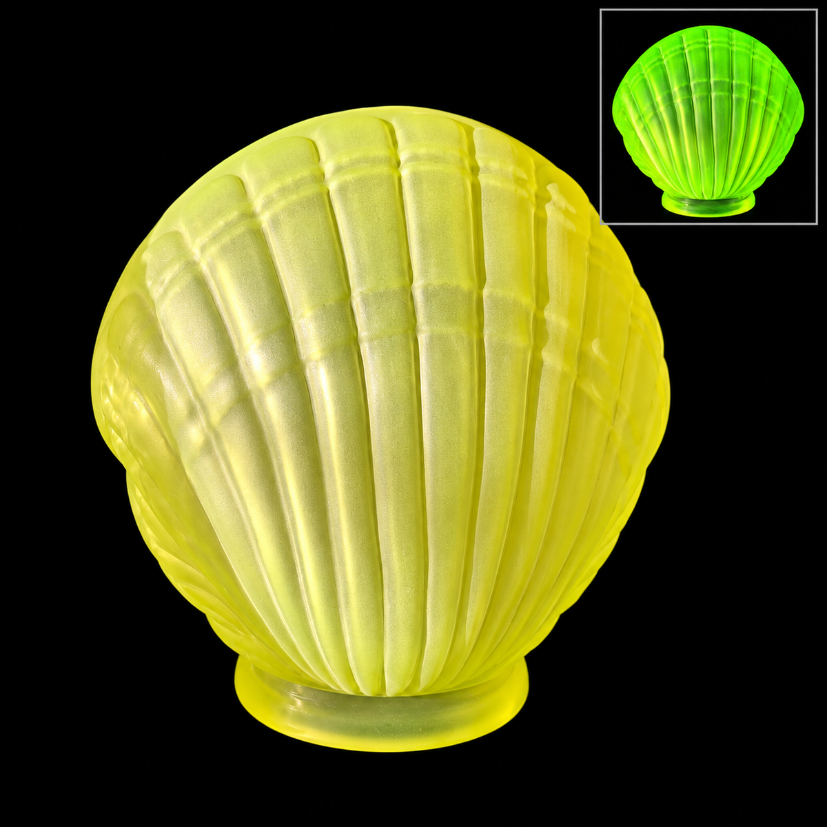 Uranium Glass lamp shade - Shell, 170 × 150 - 80 mm, OUTLET