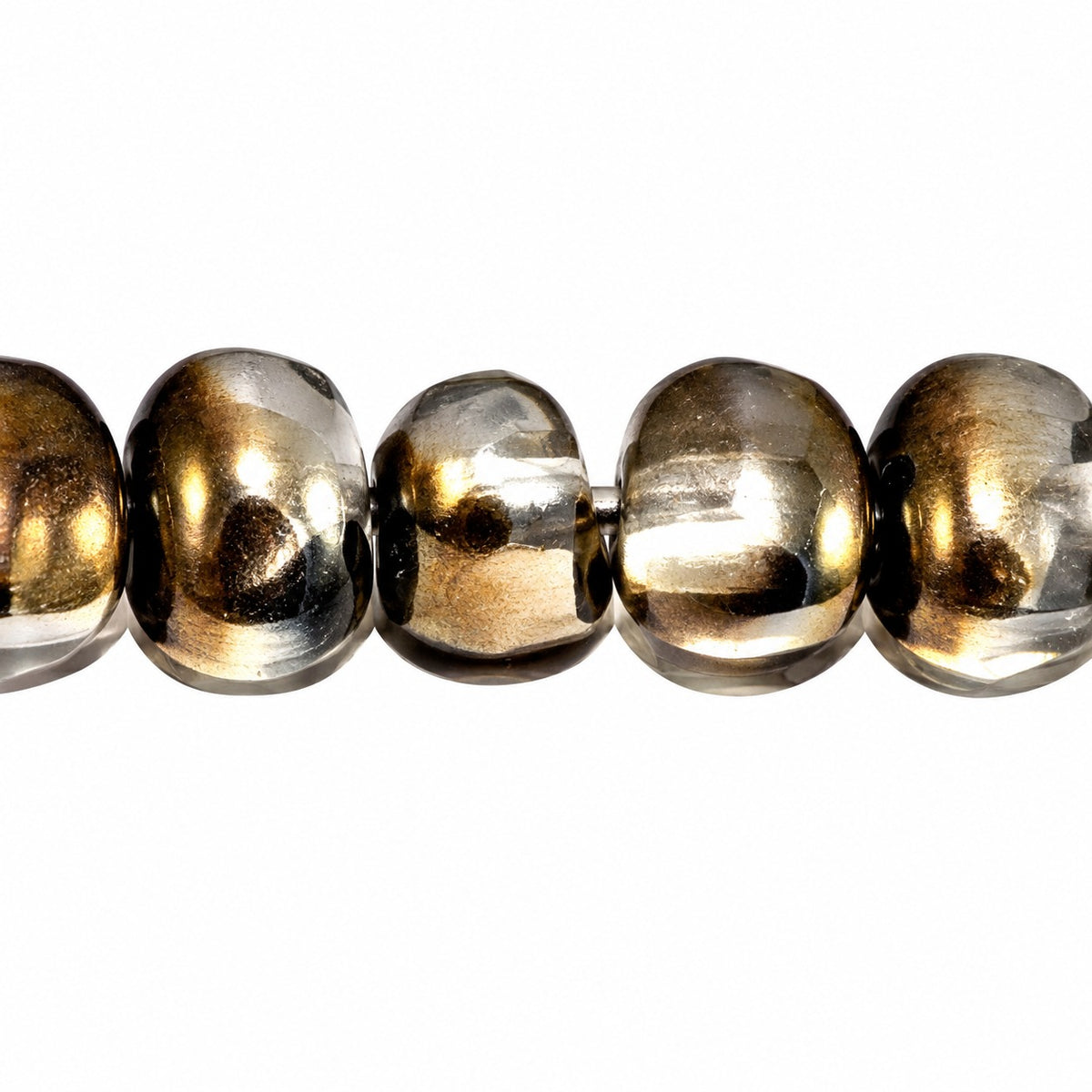 Oval Beads, Crystal Crystal Bronze Capri (00030-22601), Glass, Czech Republic