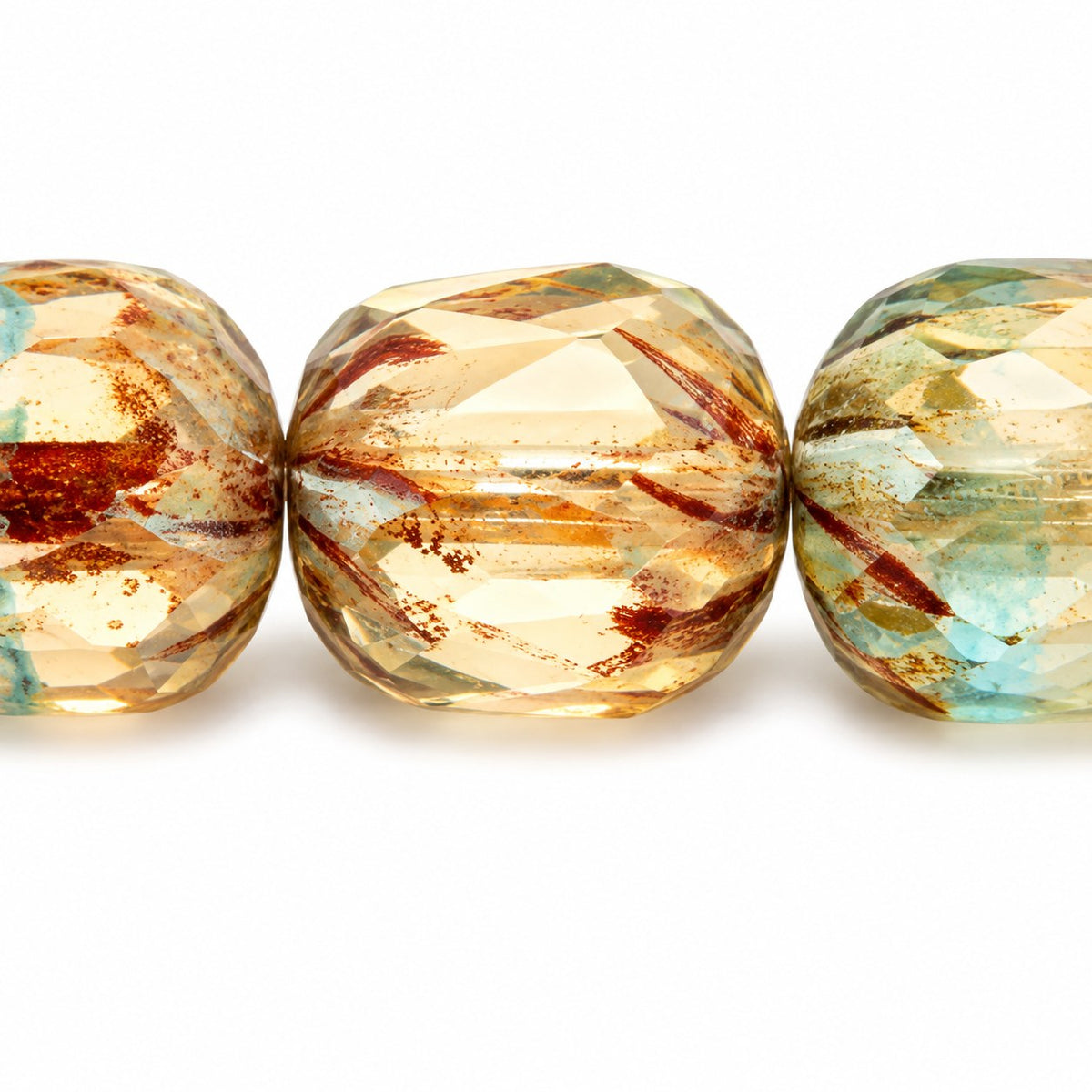 Faceted Fire Polished Beads Special Cut, X1144 Stain Strong (x1144-86805), Glass, Czech Republic
