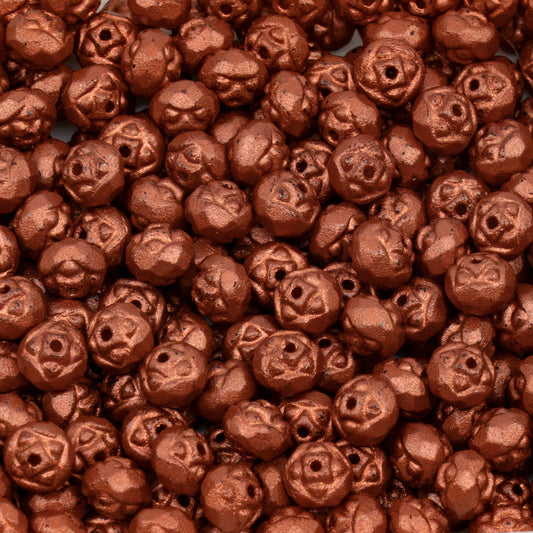 OUTLET 250g/50g Cathedral Faceted Fire Polished Beads, 5 x 6 mm, Copper (copper), Glass, Czech Republic