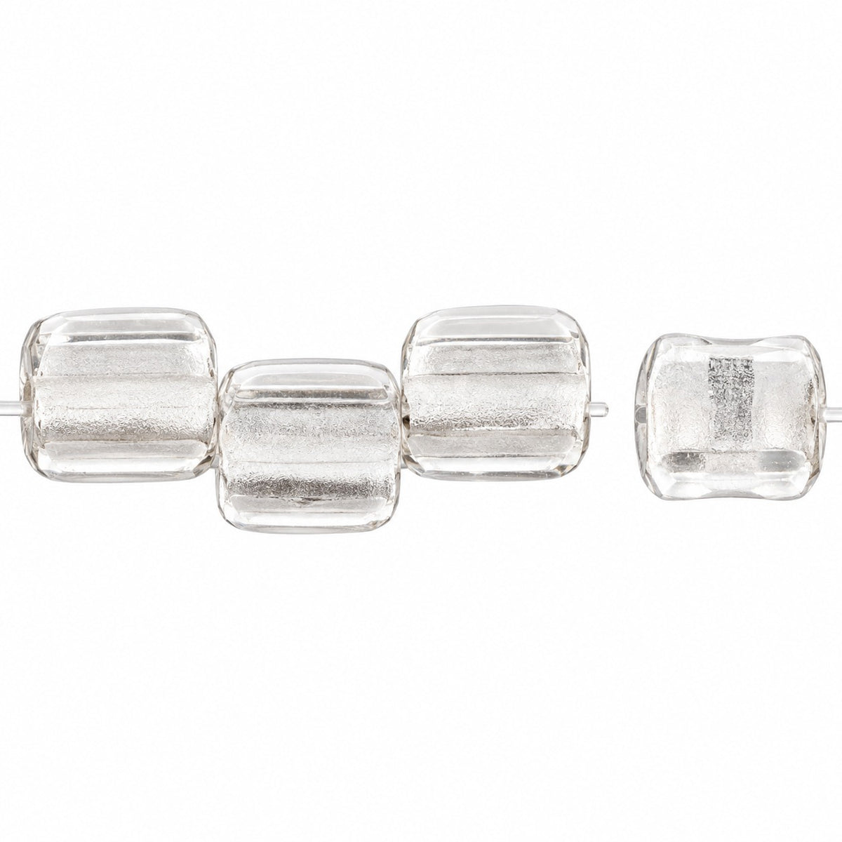 Silky 2-Hole Square Beads, Crystal Matte (00030-84110), Glass, Czech Republic