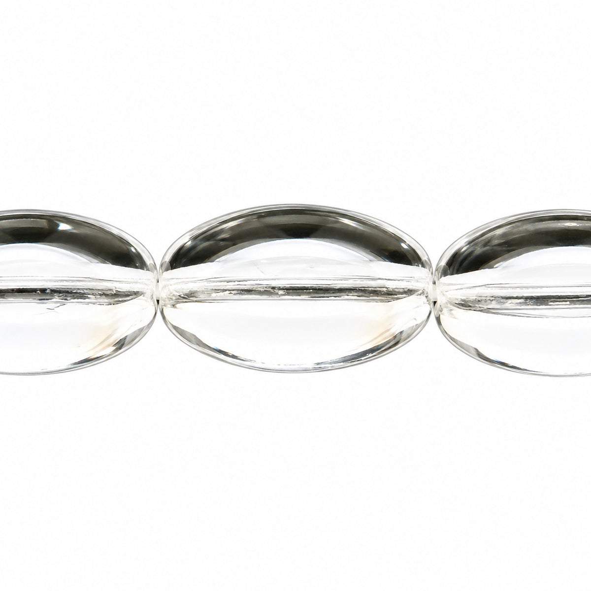 Oval Beads, Crystal (00030), Glass, Czech Republic