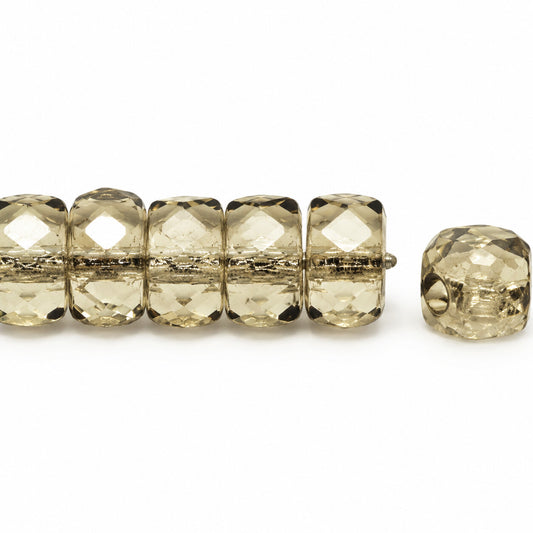 Faceted Special Cut Beads Rondelle, Gray (40010), Glass, Czech Republic
