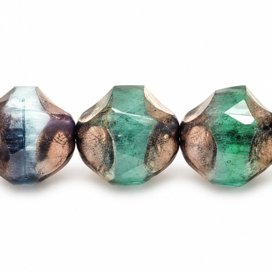 Special Cut Faceted Fire Polished Beads. Smashed, X3024 Bronze (x3024-14415), Glass, Czech Republic
