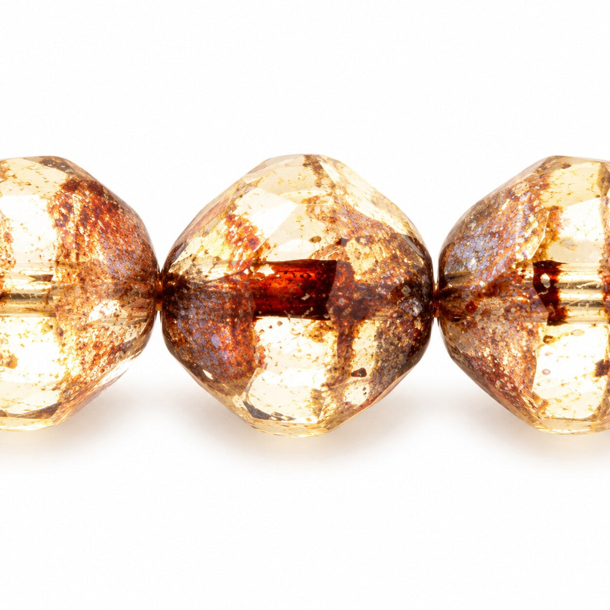 Special Cut Faceted Fire Polished Beads. Smashed, X3148 Platin (x3148-13702), Glass, Czech Republic