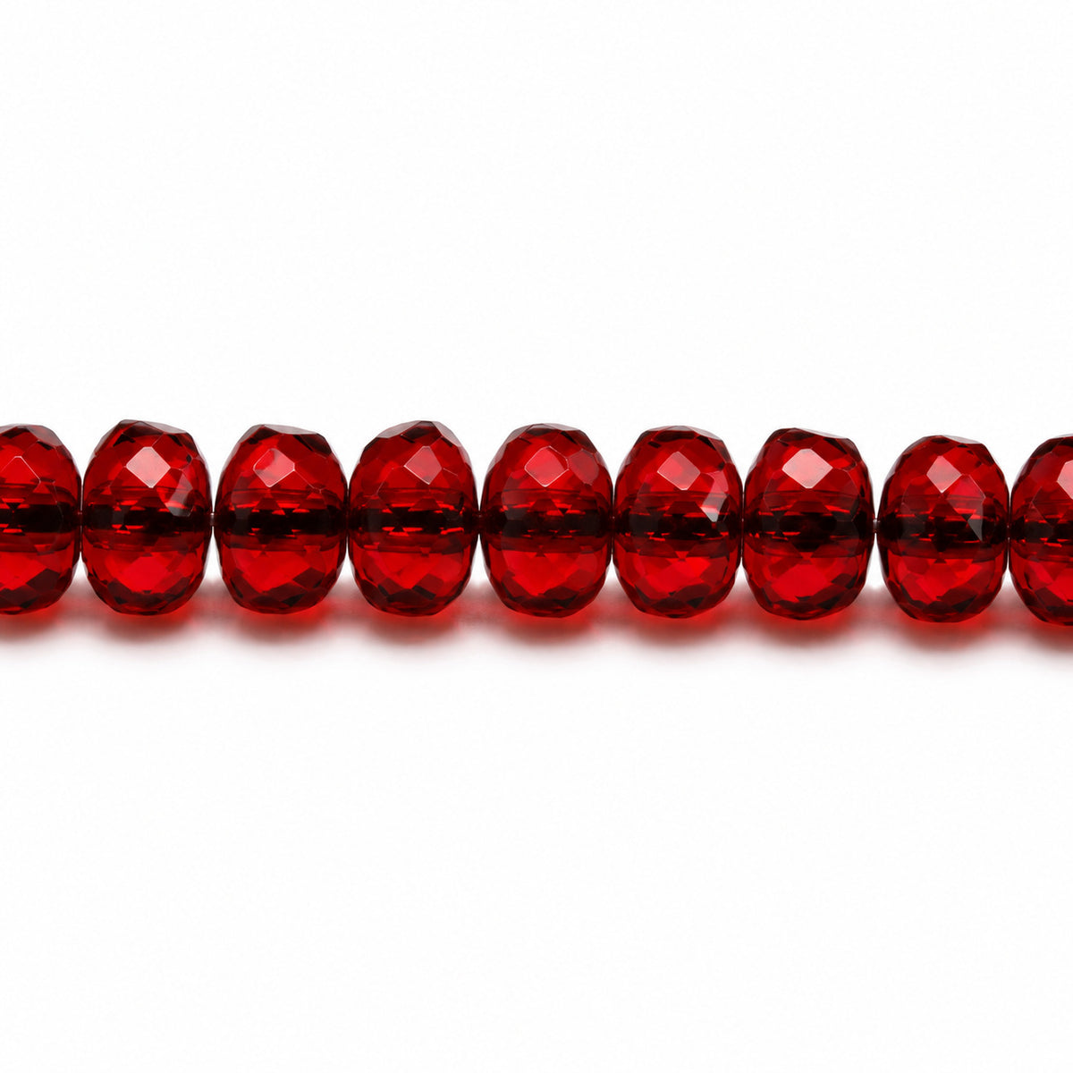 Special Cut Faceted Fire Polished Beads, Transparent Red (90100), Glass, Czech Republic