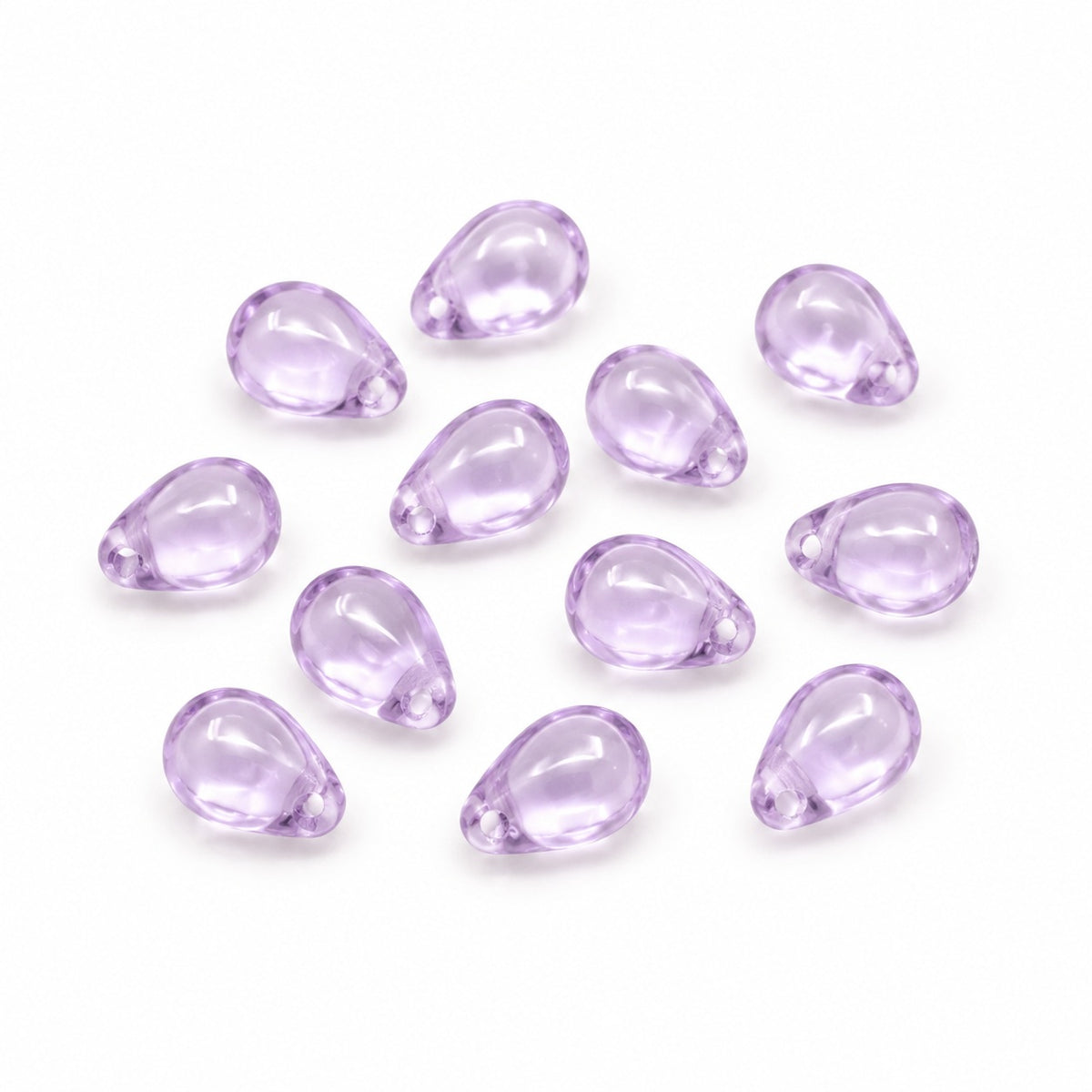 Drop Beads, Transparent Light Amethyst (20310), Glass, Czech Republic