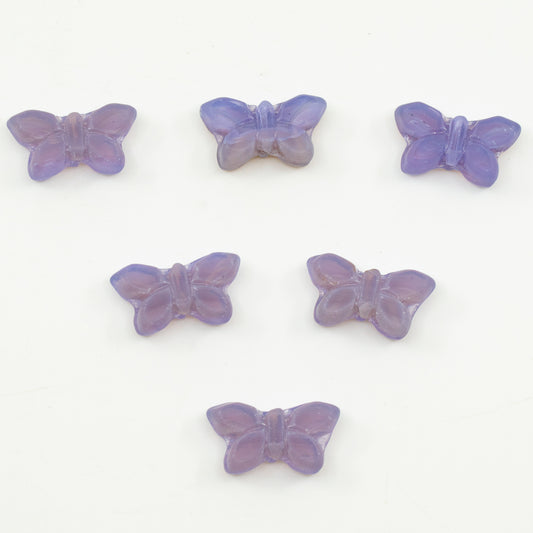 OUTLET 5 grams Table Cut Butterfly Beads, 20 x 12 mm, Silky Lavender Opal Amethyst (21350-21310), Glass, Czech Republic