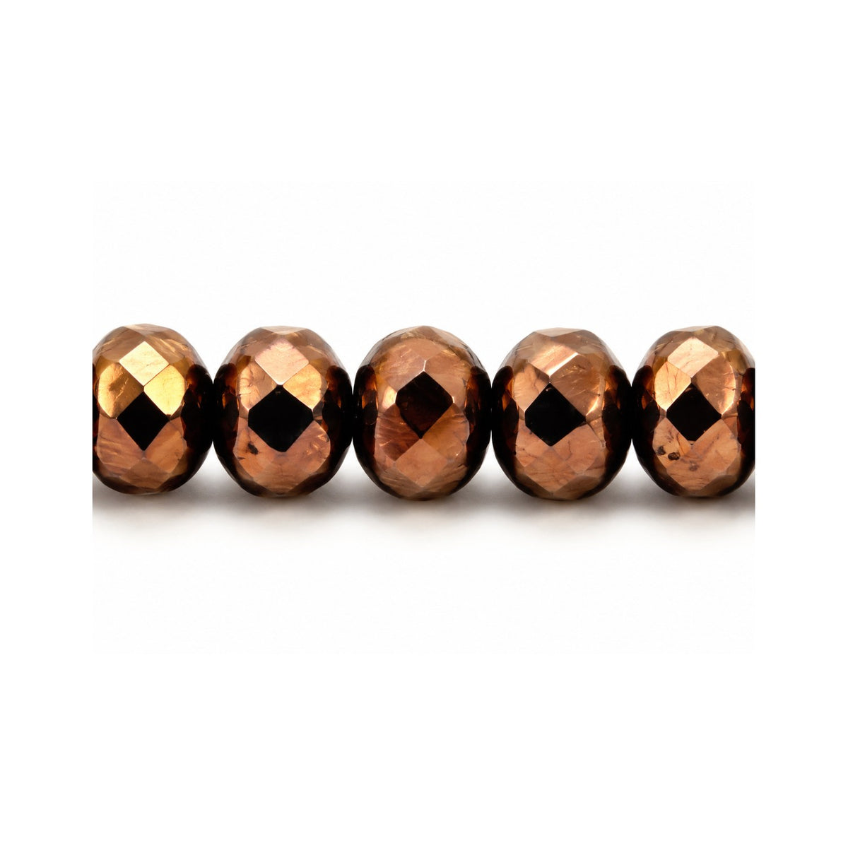 Special Cut Faceted Fire Polished Beads, Black Bronze (23980-14415), Glass, Czech Republic