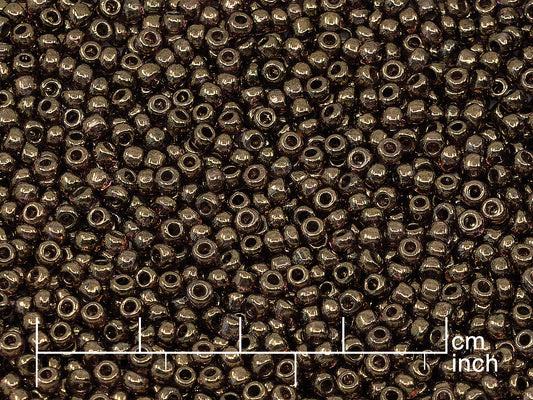 OUTLET Rocailles Seed Beads Preciosa Ornela size 8/0, Crystal Senegal Violet Bronz (00050-15695), Glass, Czech Republic