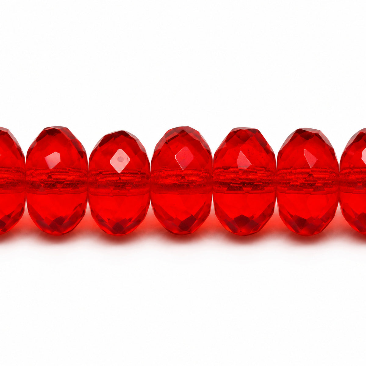Special Cut Faceted Fire Polished Beads, Transparent Red (90060), Glass, Czech Republic