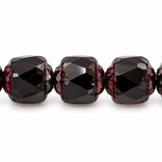 Cathedral Faceted Fire Polished Beads, Black Stain Strong (23980-86805), Glass, Czech Republic