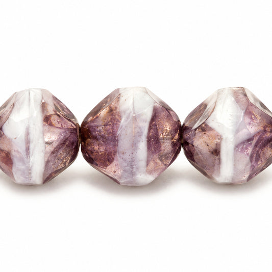 Special Cut Faceted Fire Polished Beads. Smashed, X3047 Bronze (x3047-14415), Glass, Czech Republic