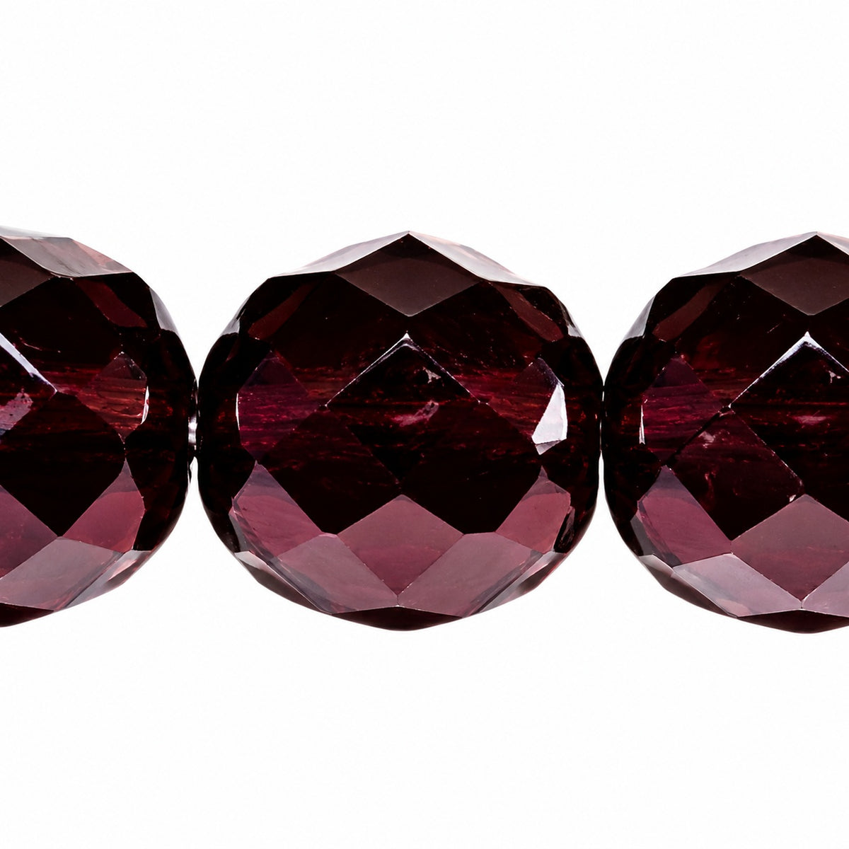Faceted Round Fire Polished Beads, Transparent Amethyst (20080), Glass, Czech Republic