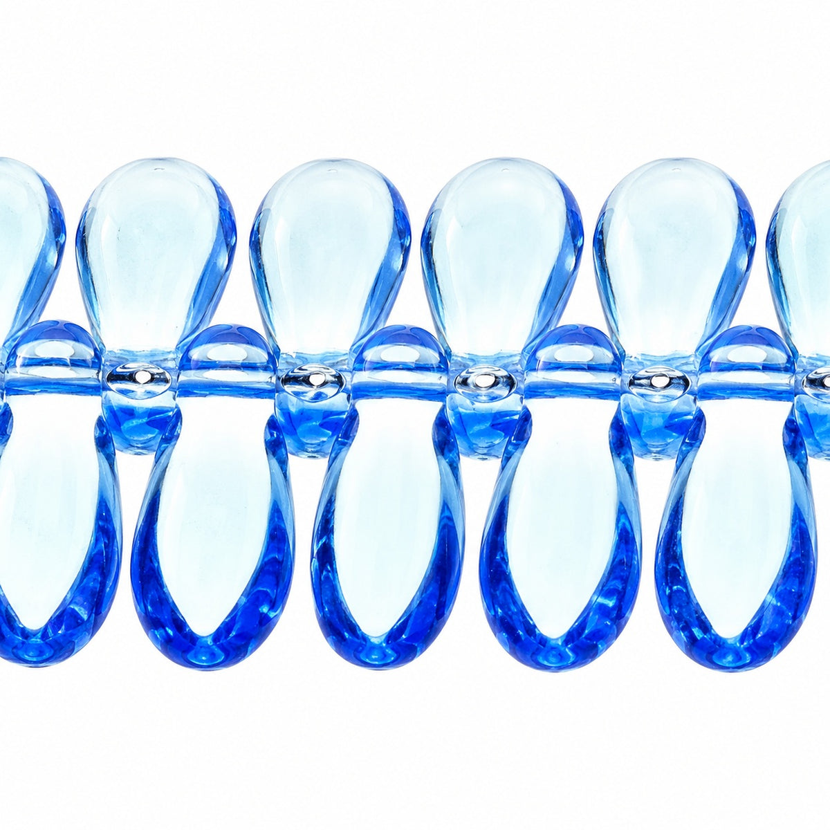 Dagger Beads, Transparent Blue (30030), Glass, Czech Republic