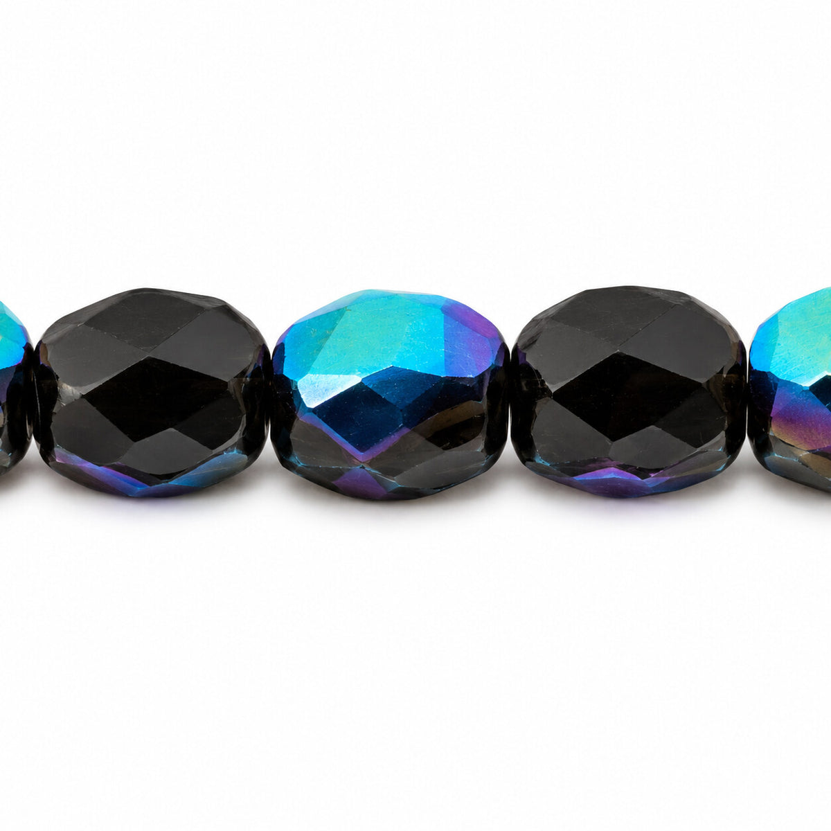 Faceted Special Cut Beads, Black Ab (23980-28701), Glass, Czech Republic