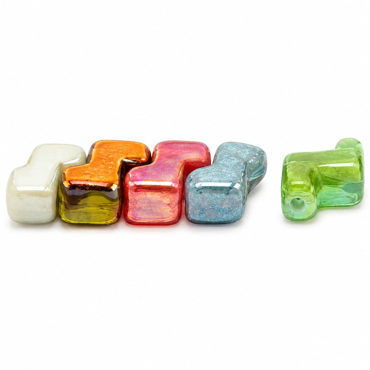 2-Hole Pressed Beads, X1837 (x1837), Glass, Czech Republic