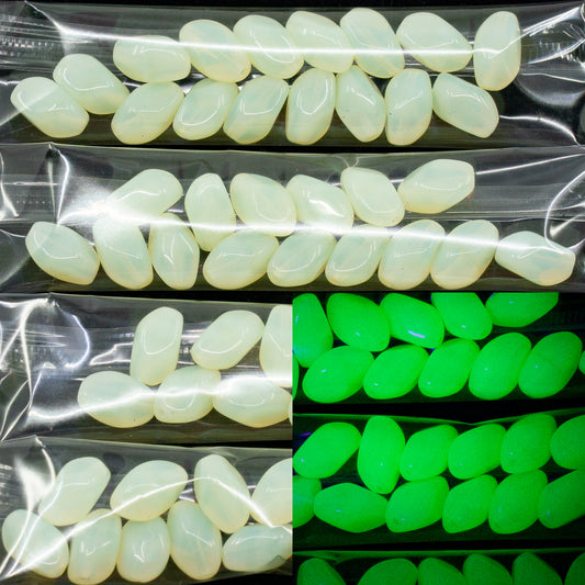 清仓 10克 椭圆形带边压制珠，11 x 7 毫米，蛋白石黄 (81000)，玻璃，捷克共和国