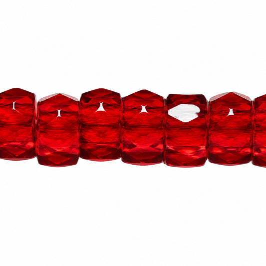 Faceted Oval Beads Special Cut, Ruby Red (90080), Glass, Czech Republic