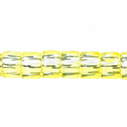 Faceted Oval Beads Special Cut, Transparent Yellow (80130), Glass, Czech Republic
