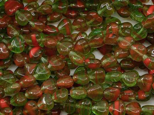 OUTLET Heart Beads, 6 mm, Glass, Czech Republic