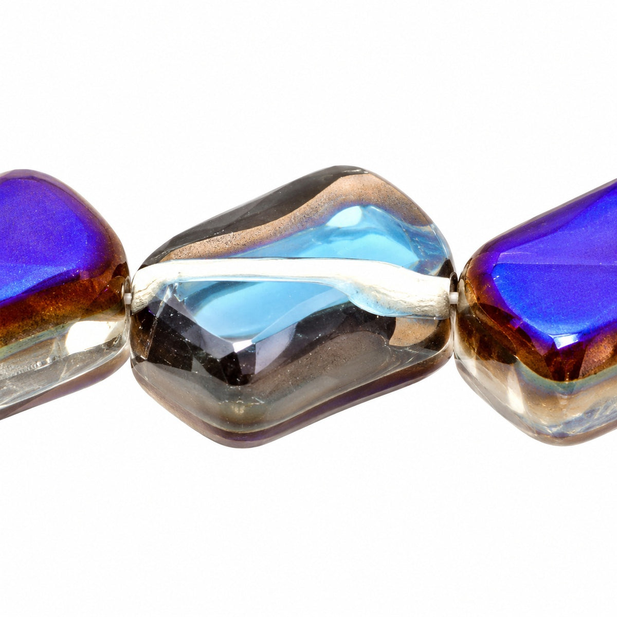Rectangle With Dia Hole Beads, Crystal 22201 (00030-22201), Glass, Czech Republic